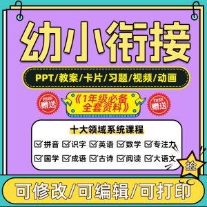 幼小衔接教材全套电子版拼音拼读数学专项训练每日一练测试卷资料